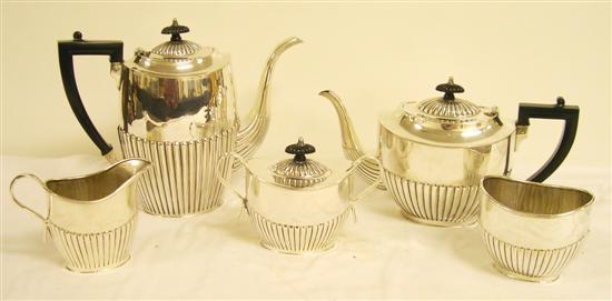 Appraisal: Georgian style Sheffield five piece silverplate tea service contsisting of