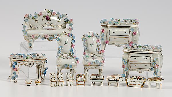 Appraisal: SETS LIMOGES PORCELAIN DOLL HOUSE FURNITURE Porcelain Doll house furniture