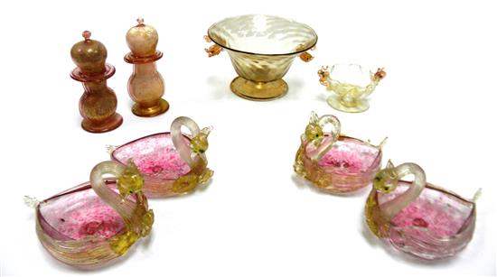 Appraisal: GLASS Early th C Venetian glass pink and colorless glass