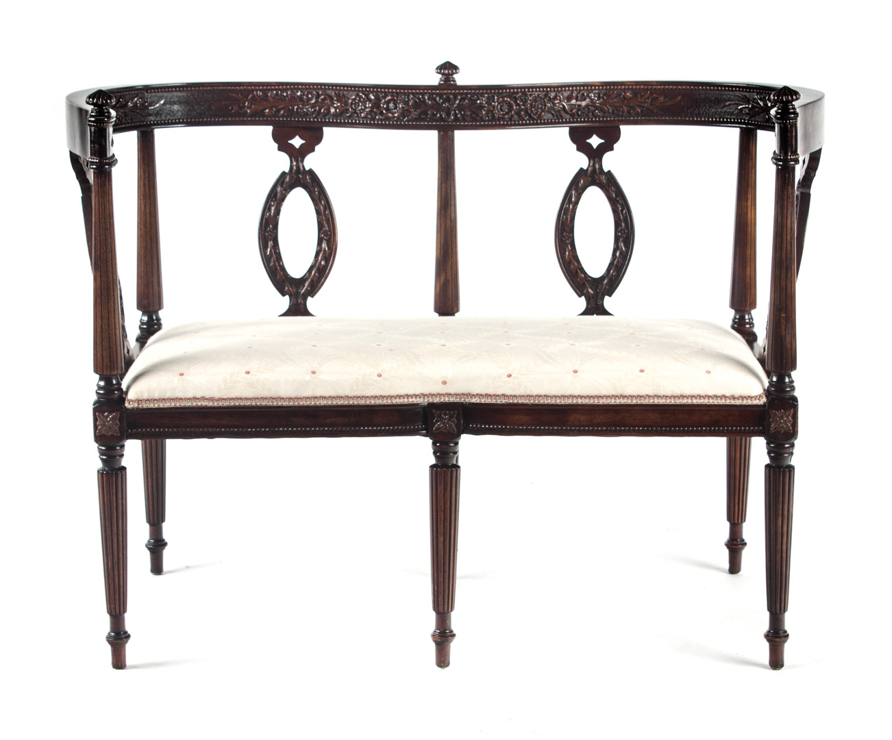 Appraisal: Victorian style shaped settee th century in H in W