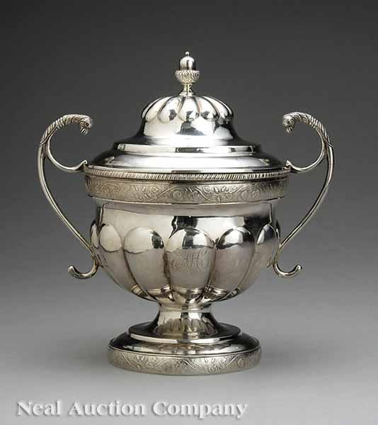 Appraisal: An American Classical Coin Silver Covered Sugar Bowl John McMullin