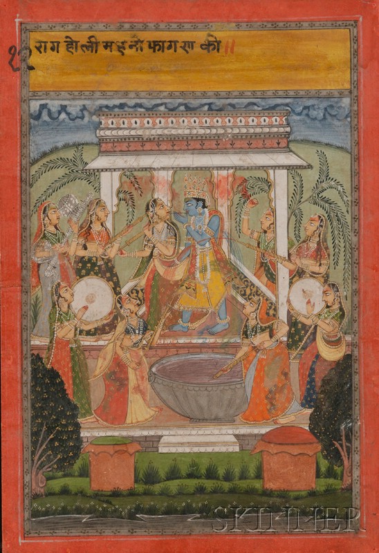 Appraisal: Indian Miniature Painting th century ink colors and gilt on