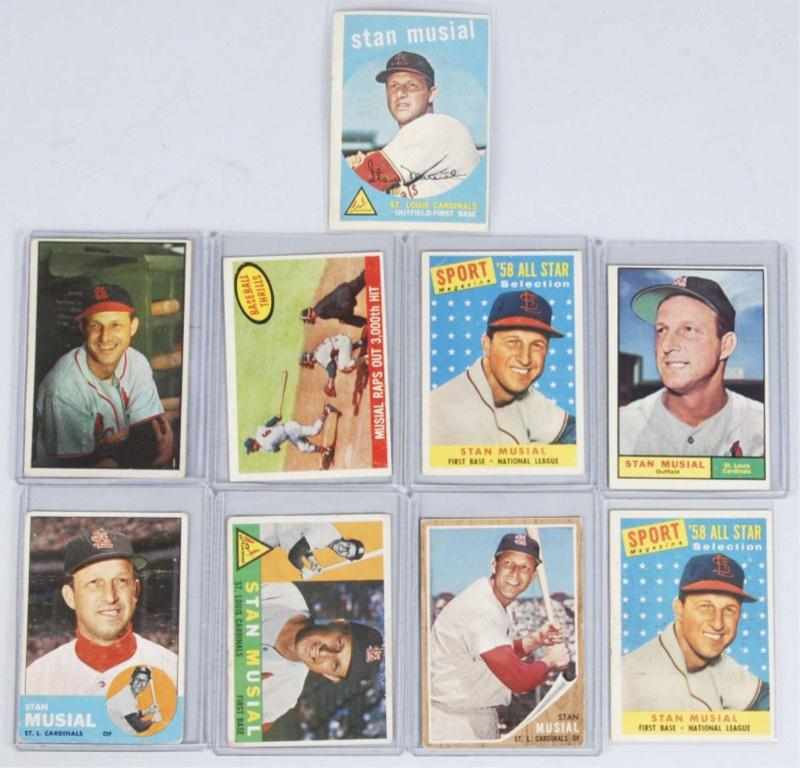 Appraisal: Lot of Stan Musial Baseball Cards Description Includes Bowman no