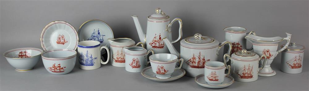 Appraisal: SPODE 'TRADEWINDS' PATTERN PART TEA AND COFFEE SERVICE FIFTY-ONE PIECES