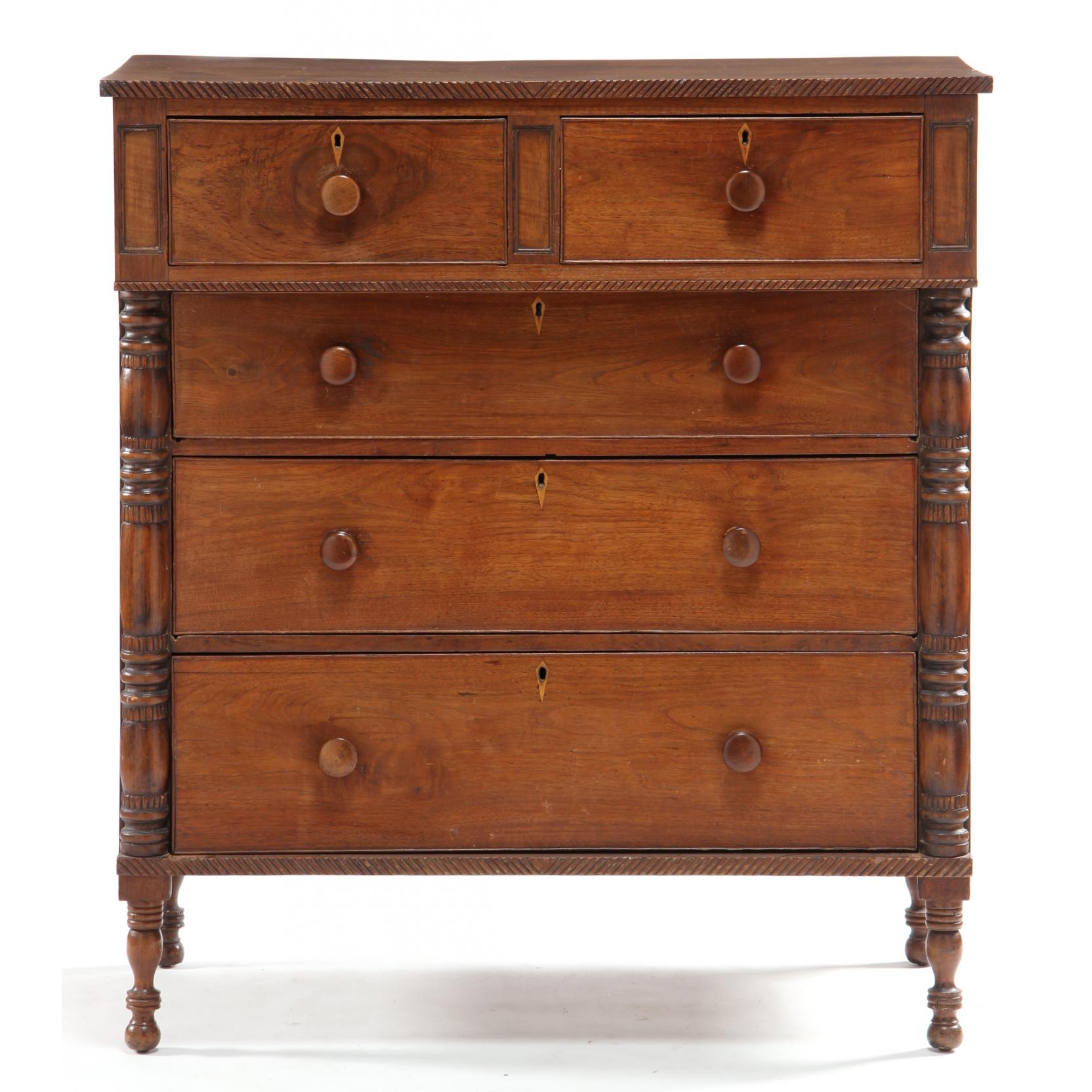 Appraisal: Southern Late Federal Chest of Drawers circa North Carolina walnut