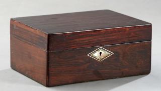 Appraisal: English Rosewood Dresser Box th c with an inl English