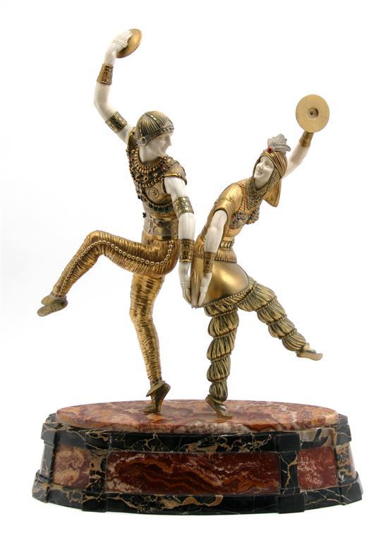 Appraisal: Demetre H Chiparus Romanian - Danseurs Russes of cold painted