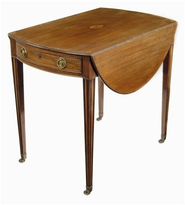 Appraisal: A th century mahogany Pembroke table the oval drop-leaf top