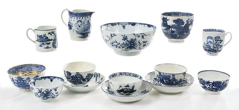 Appraisal: Pieces of Blue and White Worcester English probably th th