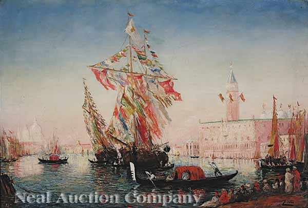 Appraisal: Felix Ziem French - A Richly Embellished Ship at the