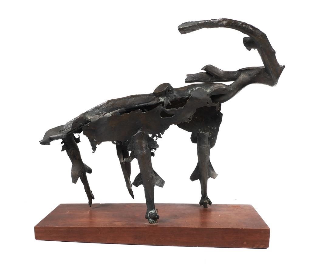 Appraisal: Brutalist bronze abstract sculpture by Tatti signed just above front