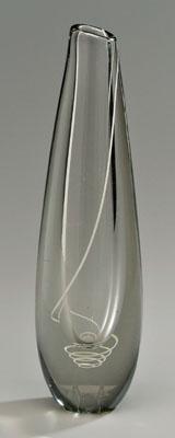 Appraisal: Gunnel Nyman art glass vase Finnish - heavy elongated form