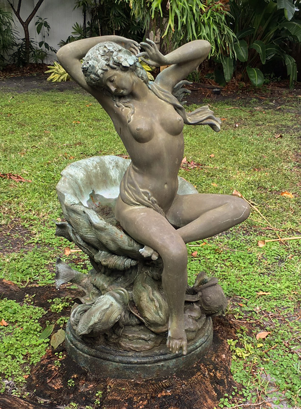 Appraisal: LARGE BRONZE NUDE FOUNTAIN pc with Female Nude seated in