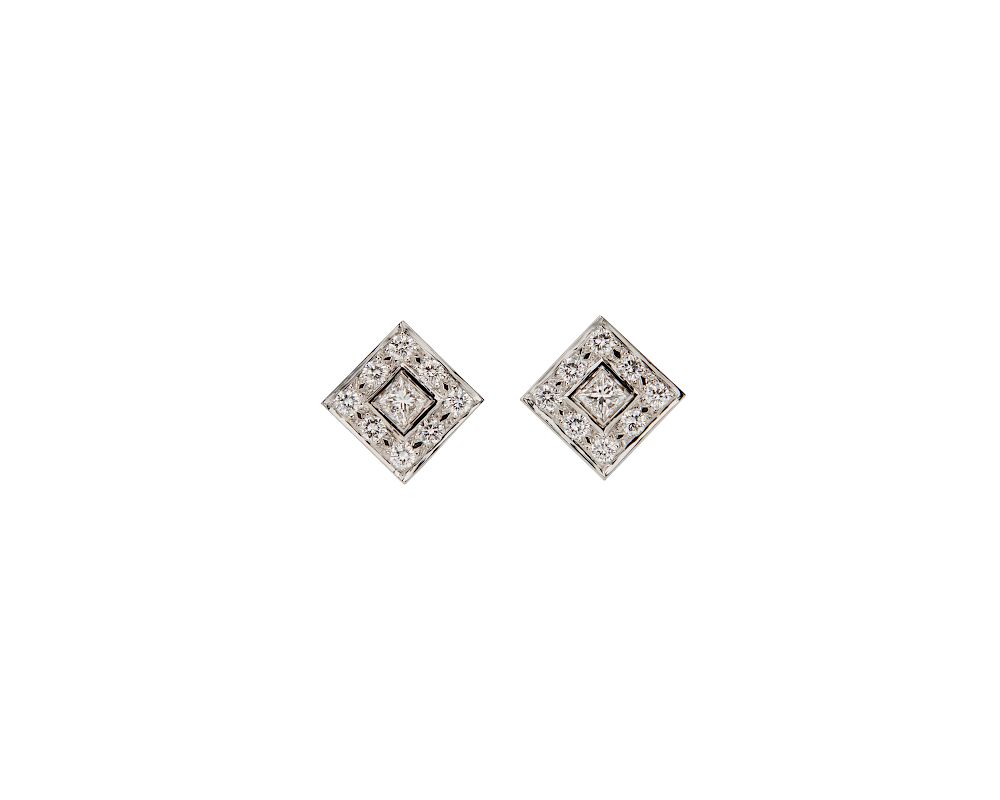 Appraisal: K and K Gold and Diamond Earrings K and K