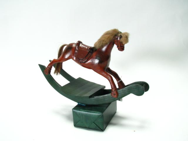 Appraisal: Sarreid Ltd Rocking Horse hand carved brown and green paint