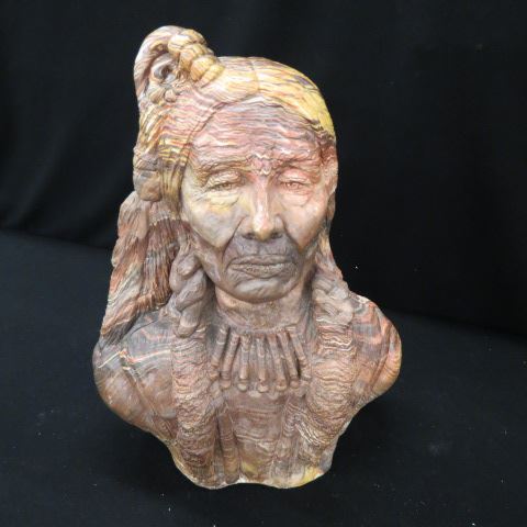 Appraisal: Sandstone Sculpture of an Indian tall very unusual