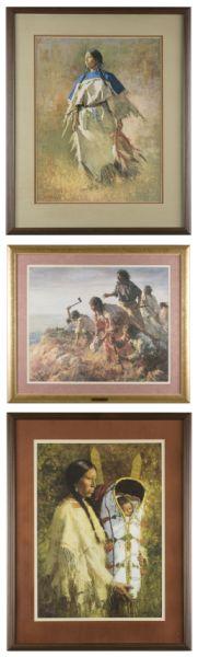 Appraisal: Howard Terpning AZ b Three Lithographs the first titled The