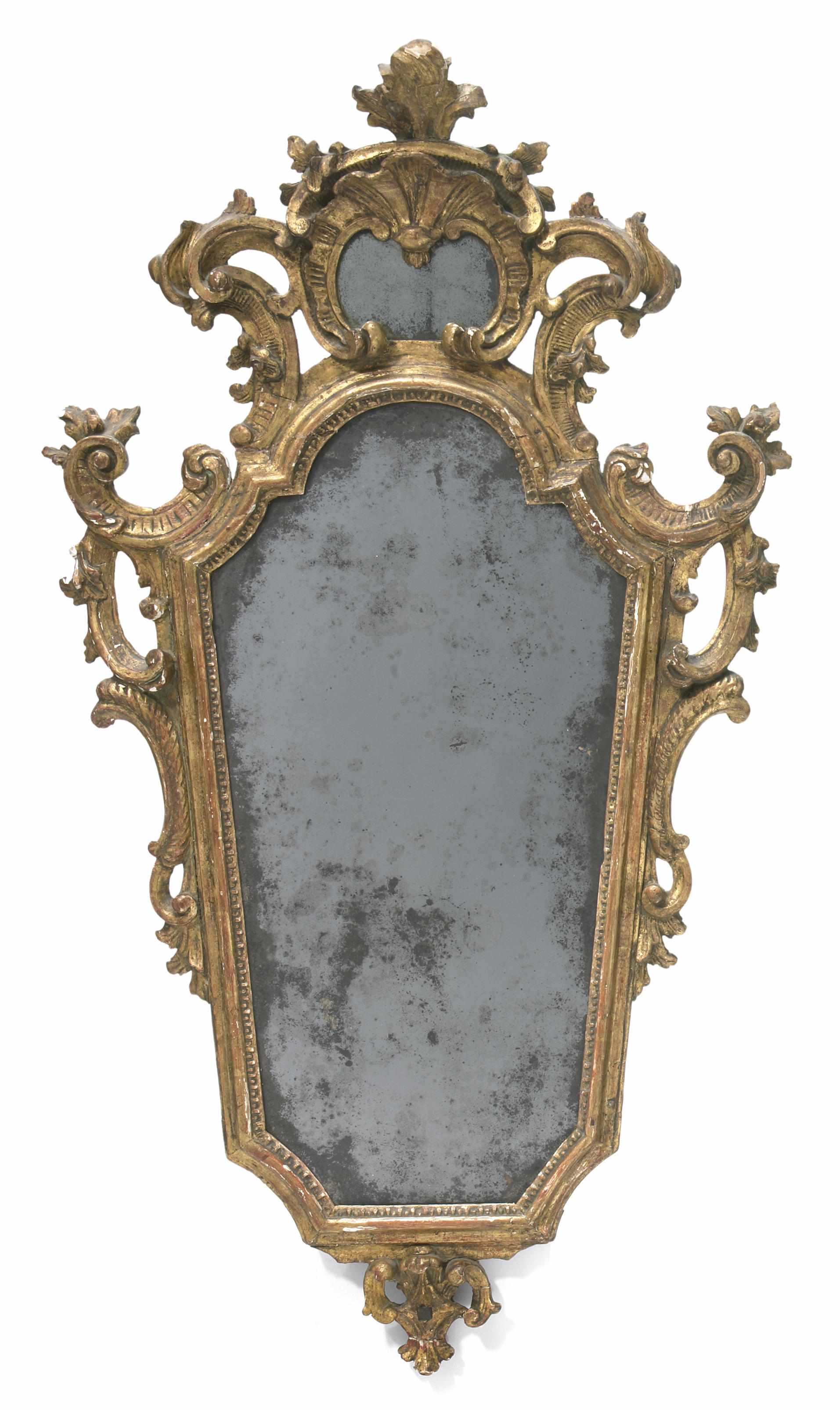 Appraisal: Property of another owner An Italian Rococo carved giltwood mirror