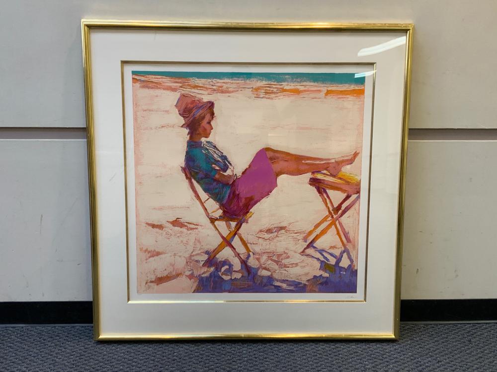 Appraisal: Nicola Simbari Italian - Reclining Figure Serigraph Frame x in