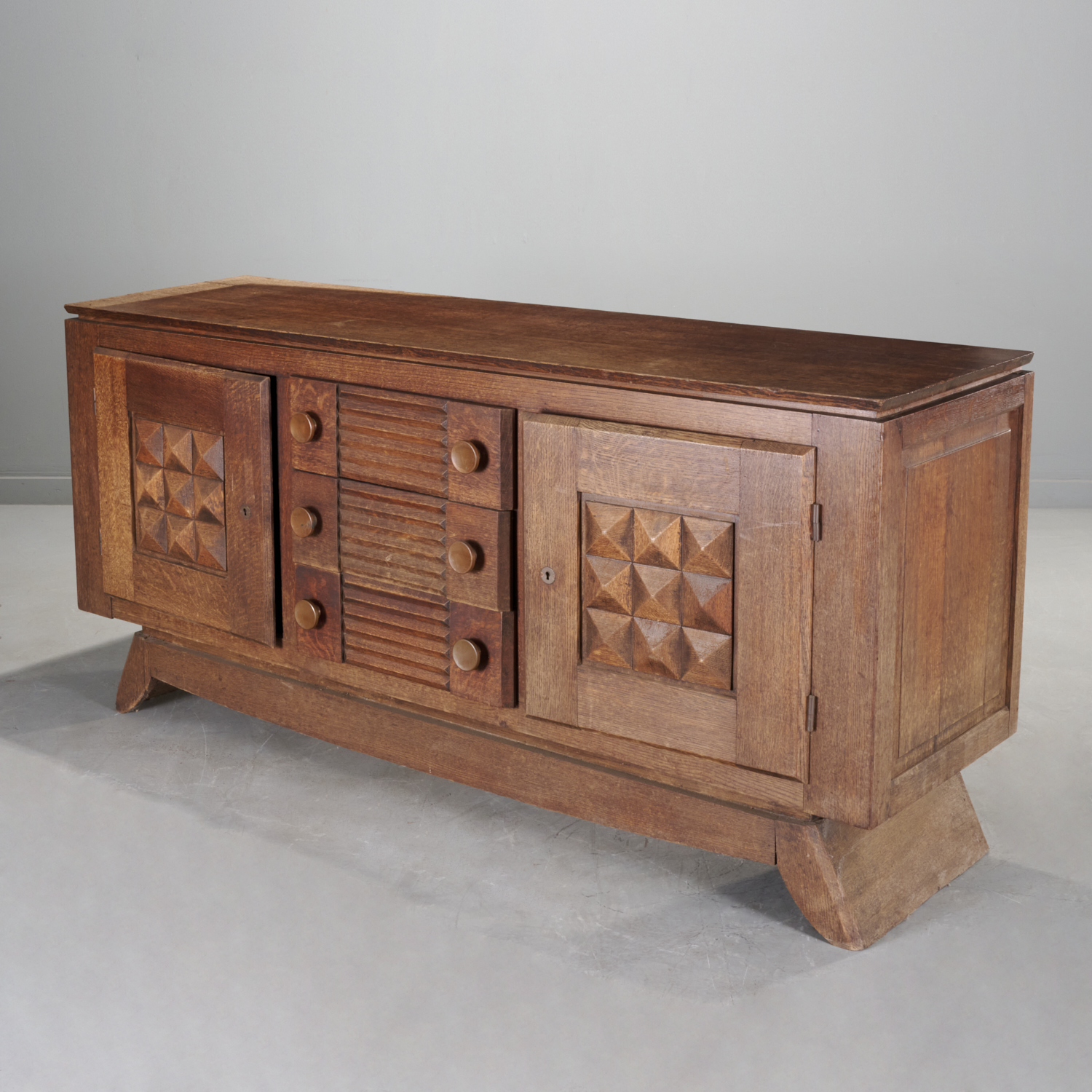 Appraisal: CHARLES DUDOUYT ATTRIB ART DECO OAK SIDEBOARD Mid- th c