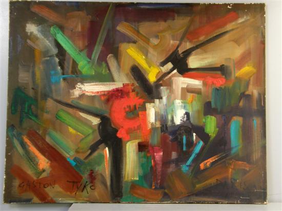 Appraisal: Gaston Tyko b 'Abstract Composition' signed oil on canvas x