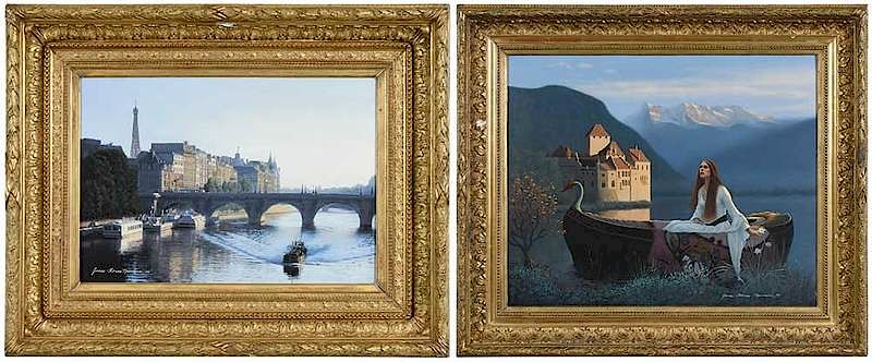 Appraisal: Two Period Frames Giclee th century both carved gilt wood