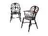 Appraisal: TWO VICTORIAN YEW-WOOD WINDSOR CHAIRS EAST MIDLANDS with fretted splat