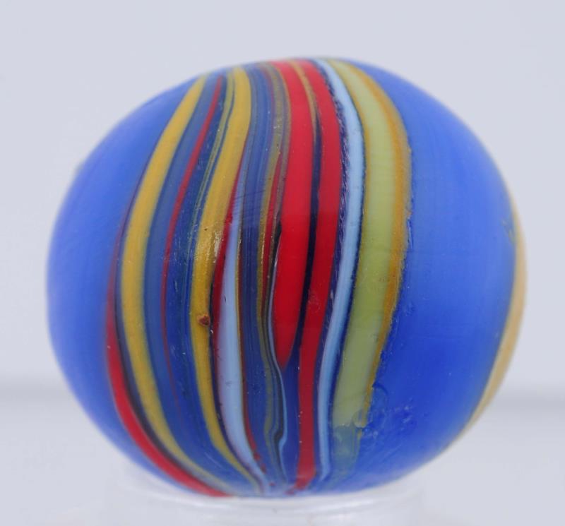 Appraisal: Blue Base Banded Opaque Marble Great color contrast in this