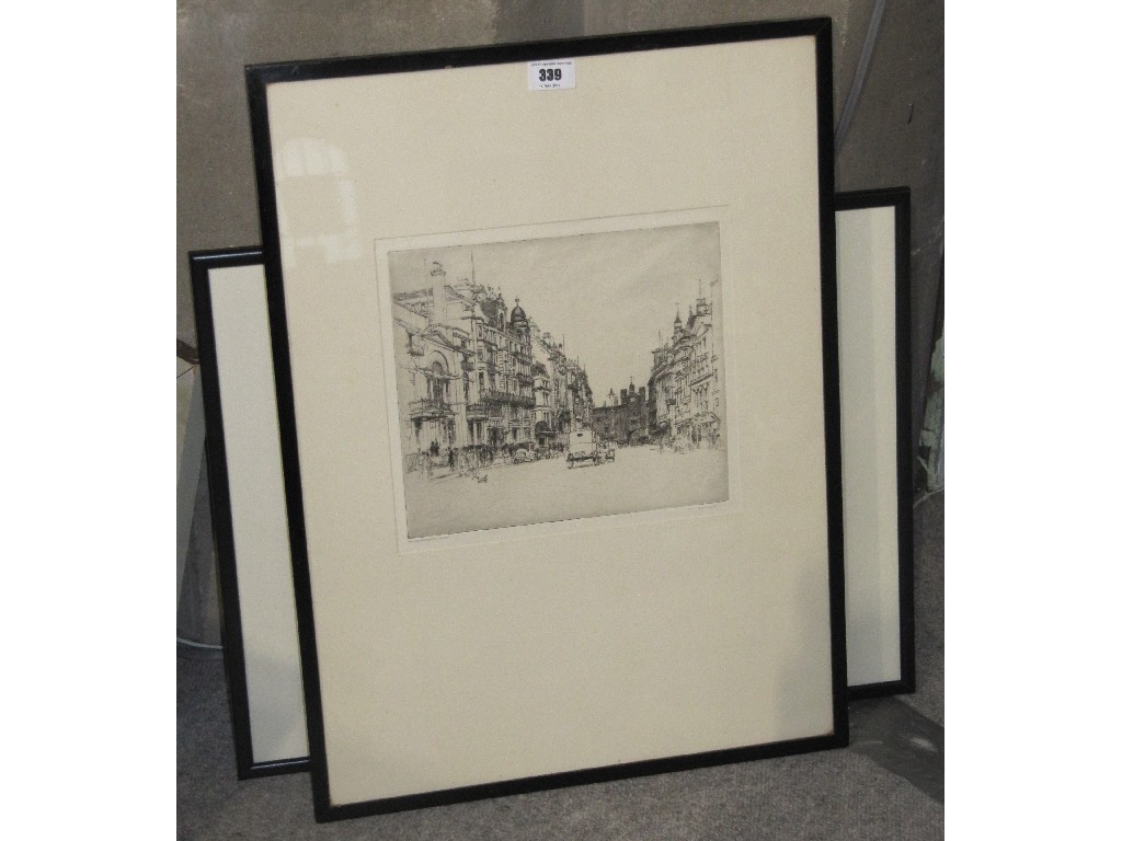 Appraisal: Lot comprising four etchings - 'Boodles to St James's Palace'