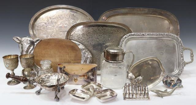 Appraisal: lot of Collection of silver-plated and metalware items thc highlights