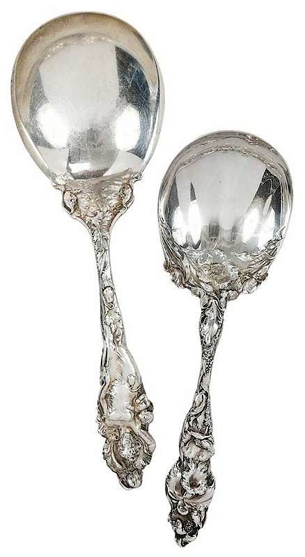 Appraisal: Two Reed Barton Sterling Serving Spoons both with large round