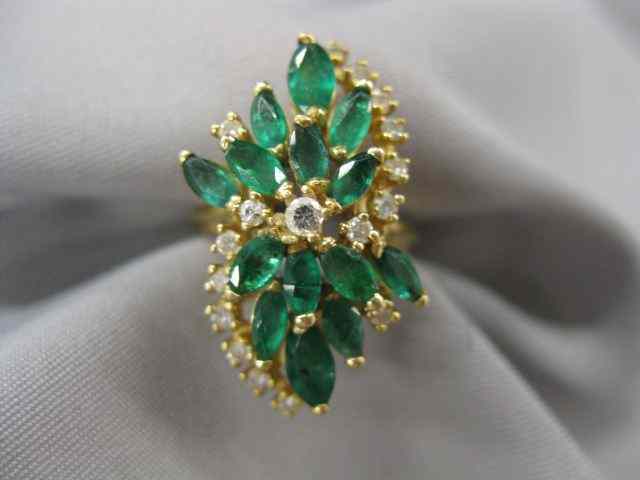 Appraisal: Emerald Diamond Ring marquise emeralds and diamonds carat total gem