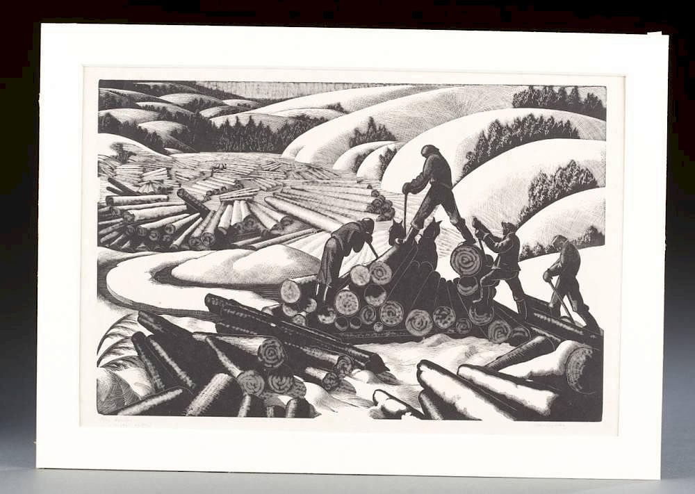 Appraisal: Clare Leighton wood engraving Landing Clare Leighton United States -