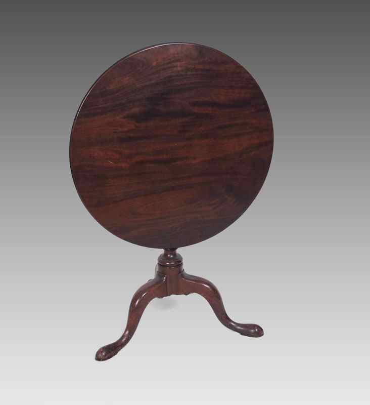 Appraisal: QUEEN ANNE MAHOGANY TILT TOP TABLE Round top vasiform pedestal