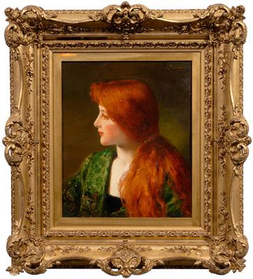 Appraisal: Jules Frederick Ballavoine painting French - profile portrait of a