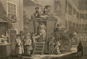 Appraisal: William Hogarth - - Gentlemen entering a carriage at the