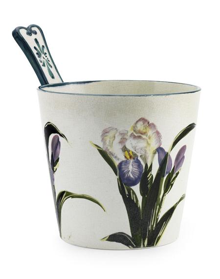 Appraisal: WEMYSS LARGE LUGGIE CIRCA decorated with irises impressed mark 'Wemyss