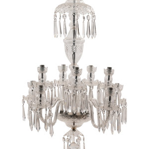 Appraisal: A Waterford Cut Glass Ten-Light Chandelier th Century the turned