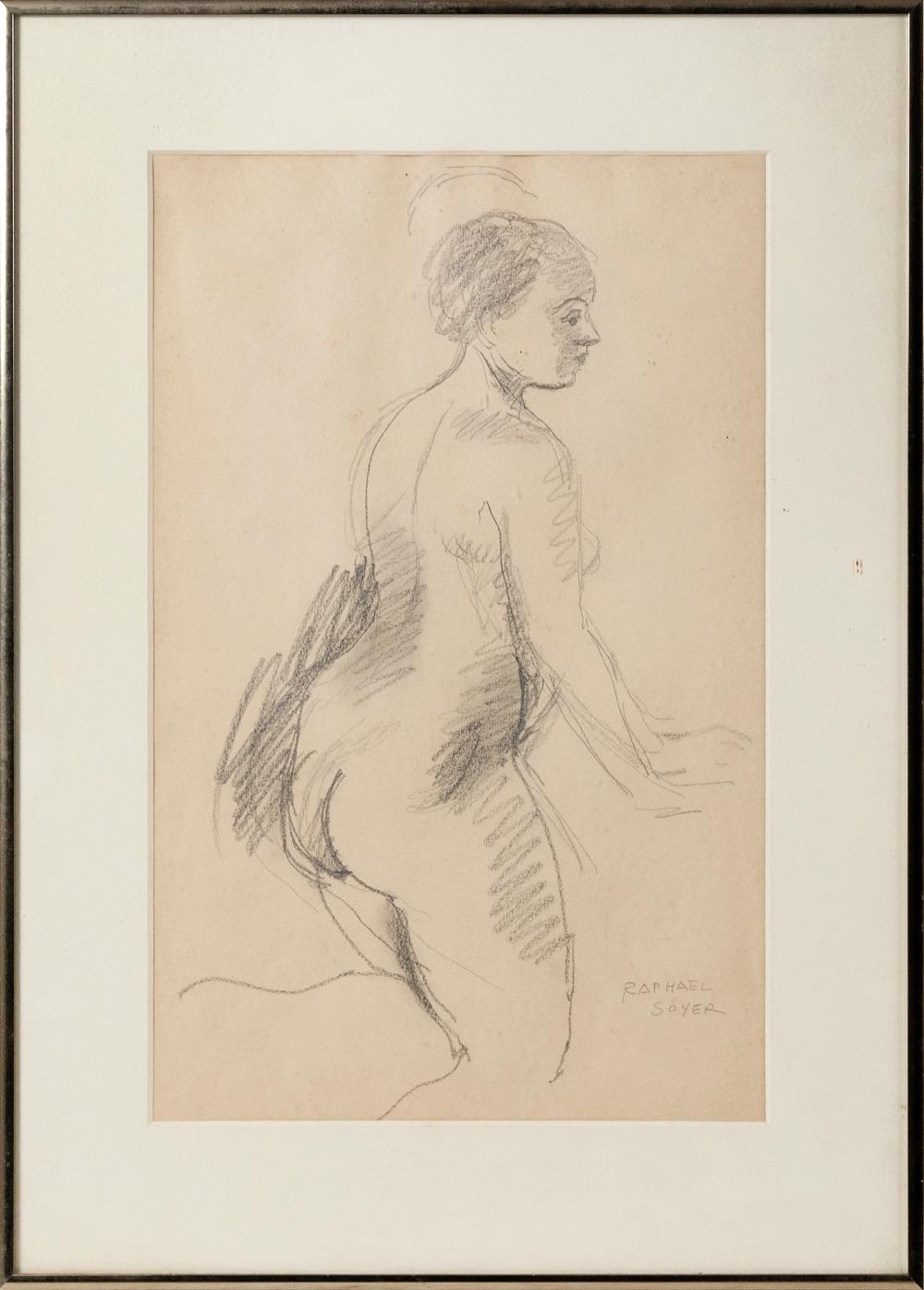 Appraisal: RAPHAEL SOYER NEW YORK - SKETCH OF A NUDE GRAPHITE