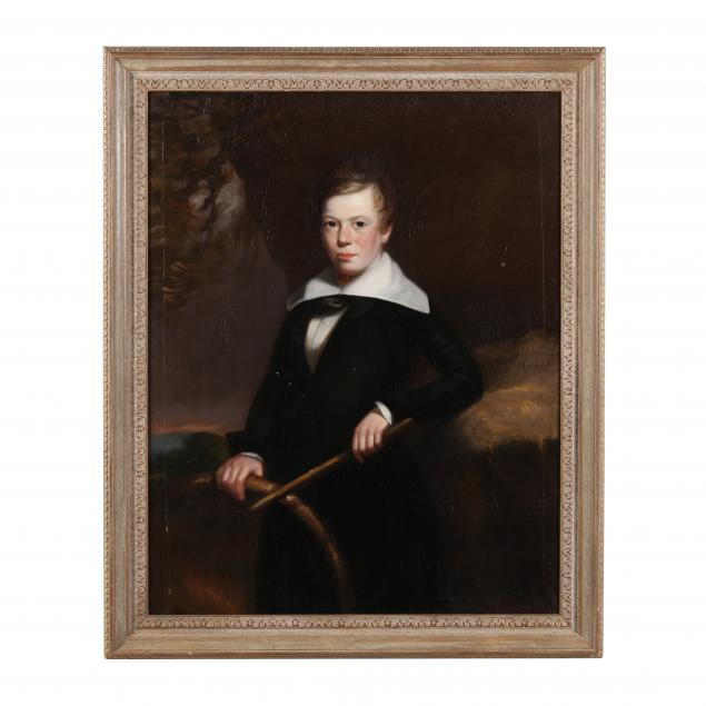 Appraisal: ENGLISH SCHOOL TH CENTURY PORTRAIT OF A BOY WITH HOOP