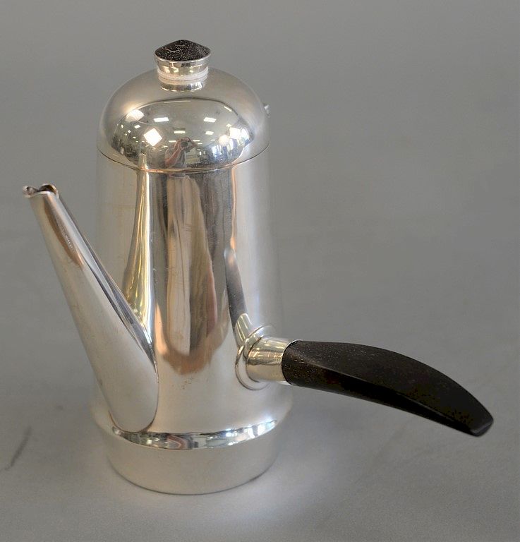 Appraisal: Mexican silver cafe au lait pot with side spout and