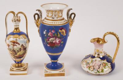 Appraisal: A Derby flower encrusted jug circa with dark blue ground