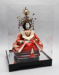 Appraisal: Japanese Empress Doll in Plexiglass Display Comes in custom plexiglass