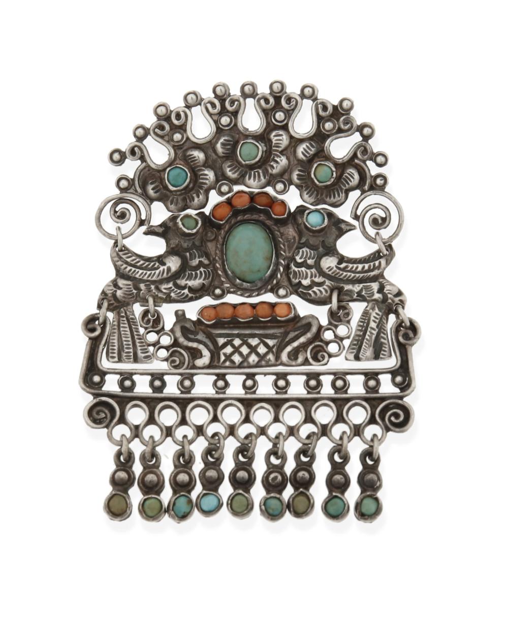 Appraisal: Matilde Poulat c -d Mexican A Matl silver turquoise and