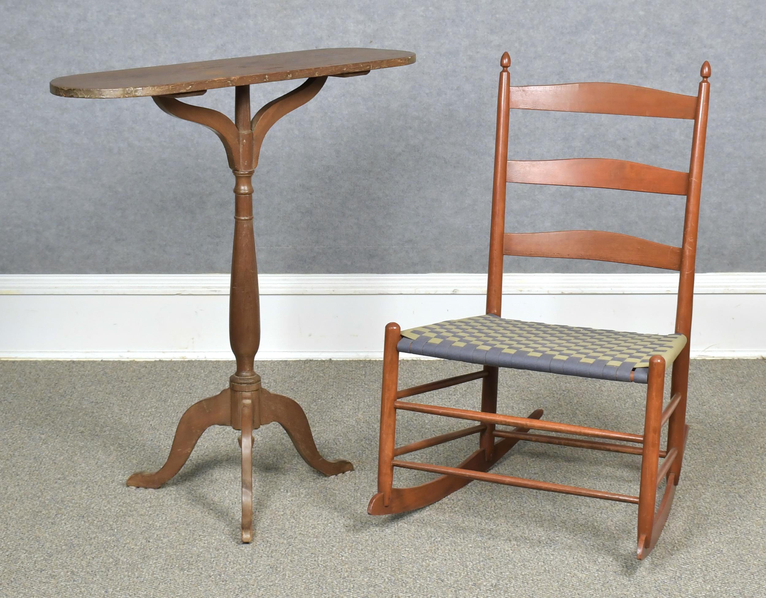 Appraisal: TH C SHAKER STYLE IRONING BOARD AND ROCKER A th