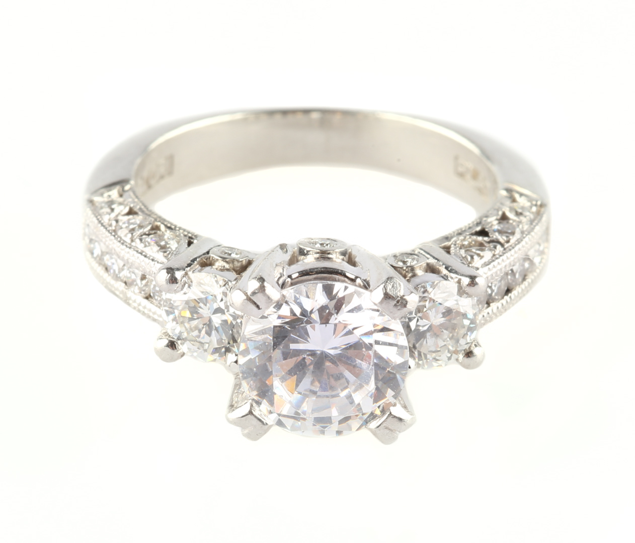 Appraisal: A Lady's Platinum Tacori Ring platinum three-stone with two brilliant