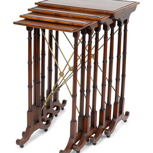 Appraisal: A Regency Cross-banded Rosewood Nest of Four Tables TH CENTURY