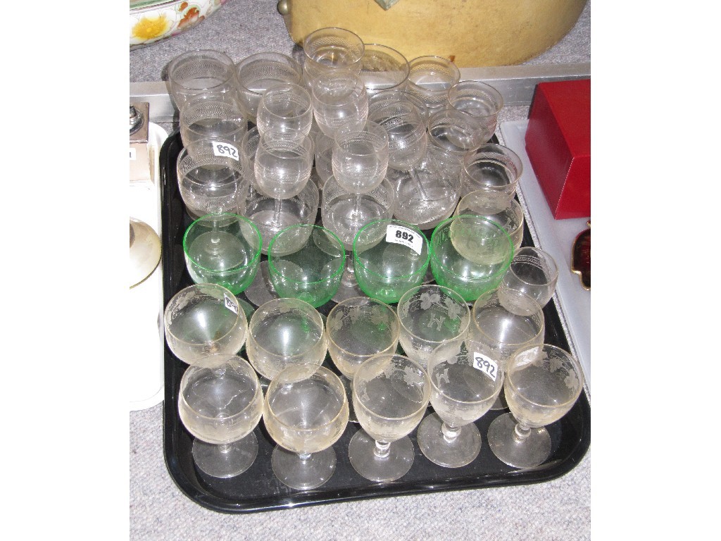 Appraisal: Tray lot of assorted drinking glasses