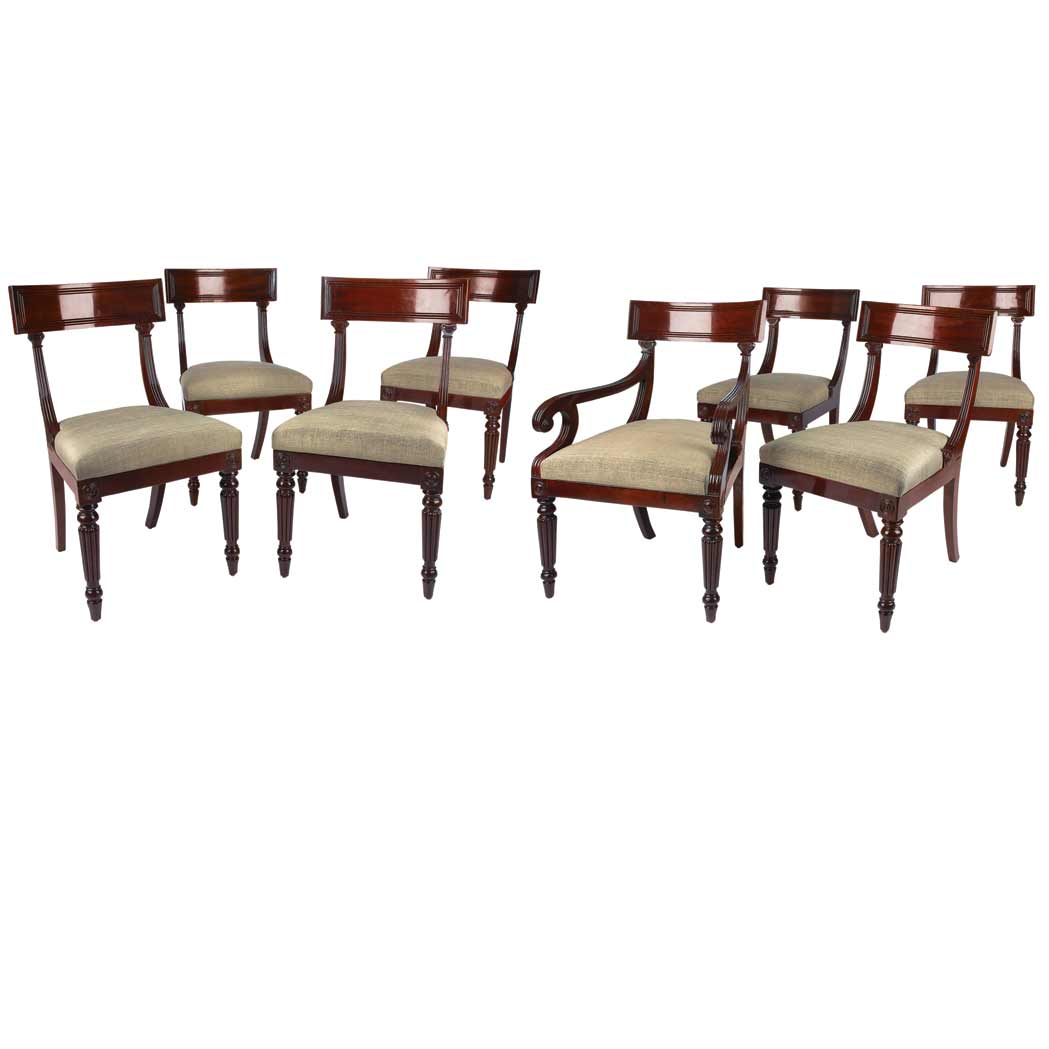 Appraisal: Set of Eight William IV Mahogany Dining Chairs Circa Including