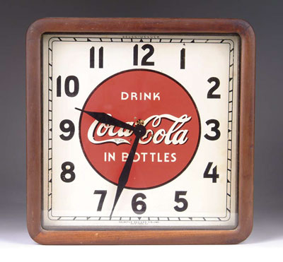 Appraisal: COCA COLA SELECTO-CLOCK Painted metal dial in oak case by